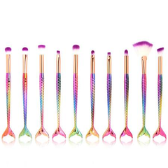 10 PCS Mermaid Makeup Brushes Set