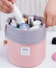 Barrel Shaped Travel Cosmetics Bag